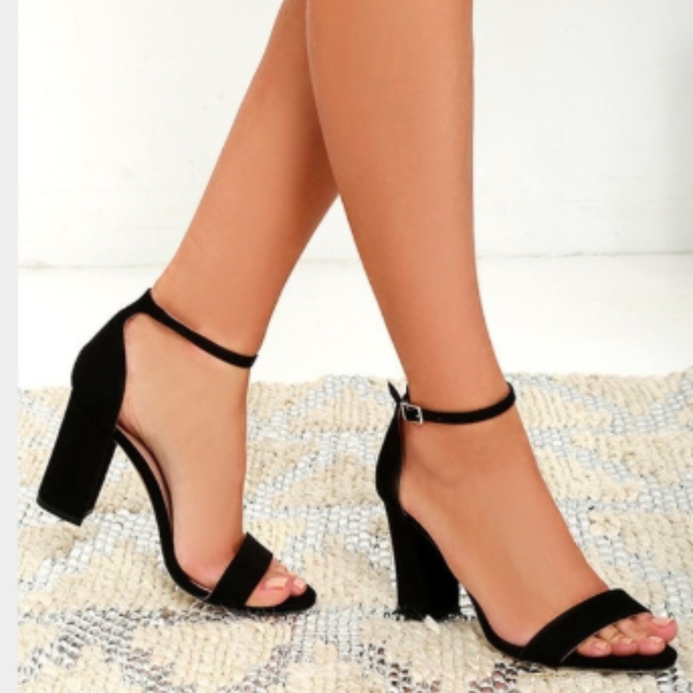 Madden Girl Size 8 Bella Heels Black Ankle Strap